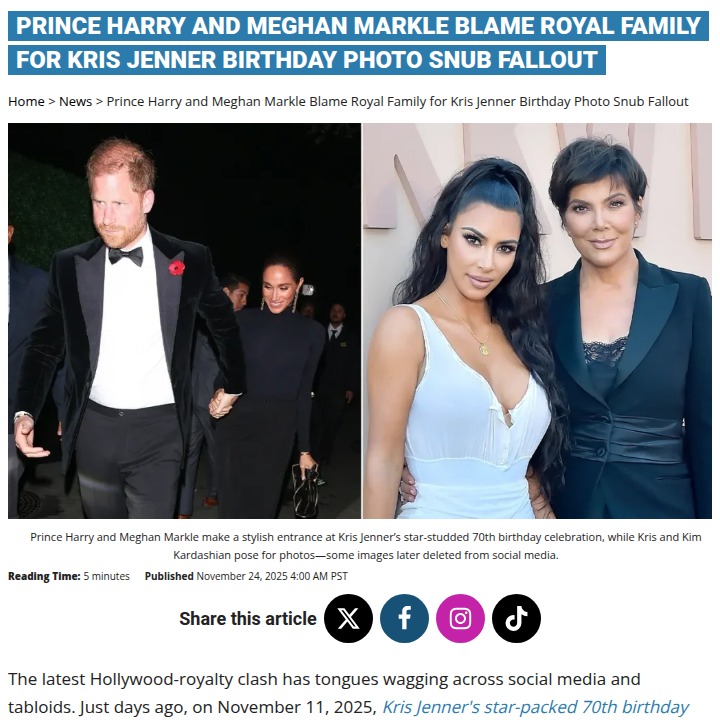 Kris Jenner’s Bday Snub: Sussexes vs Kardashians? 👀