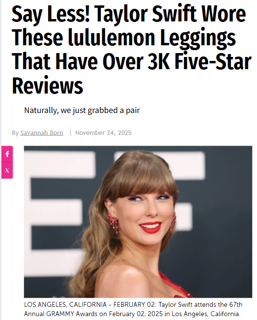 Taylor Swift’s Leggings Are Selling Out