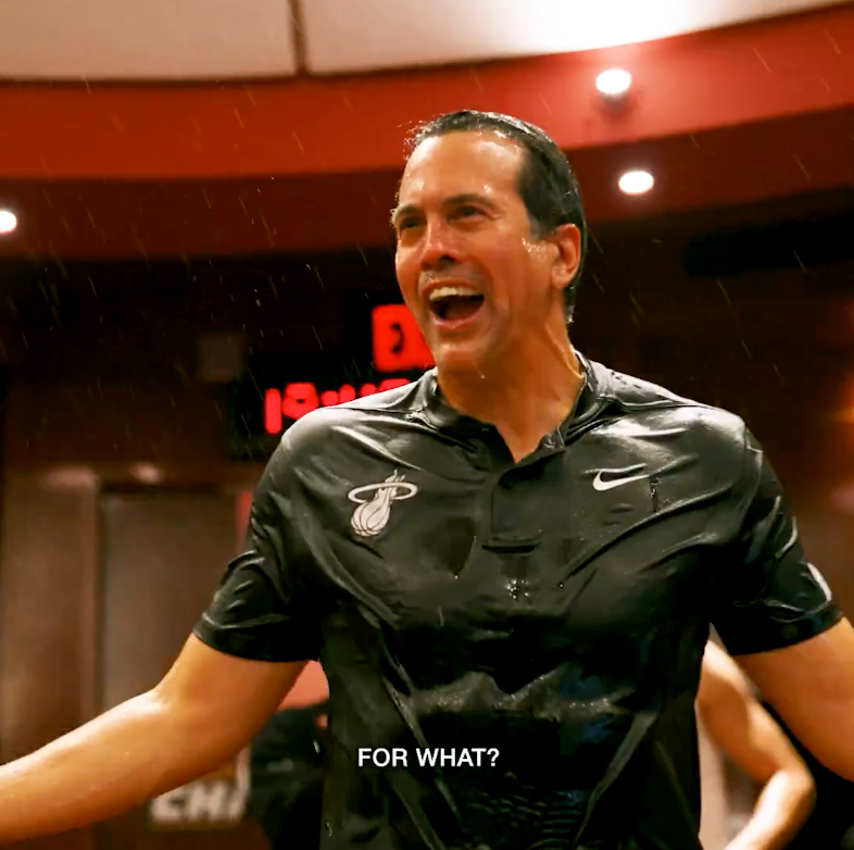 Erik Spoelstra Had No Idea Why He Was Getting Soaked