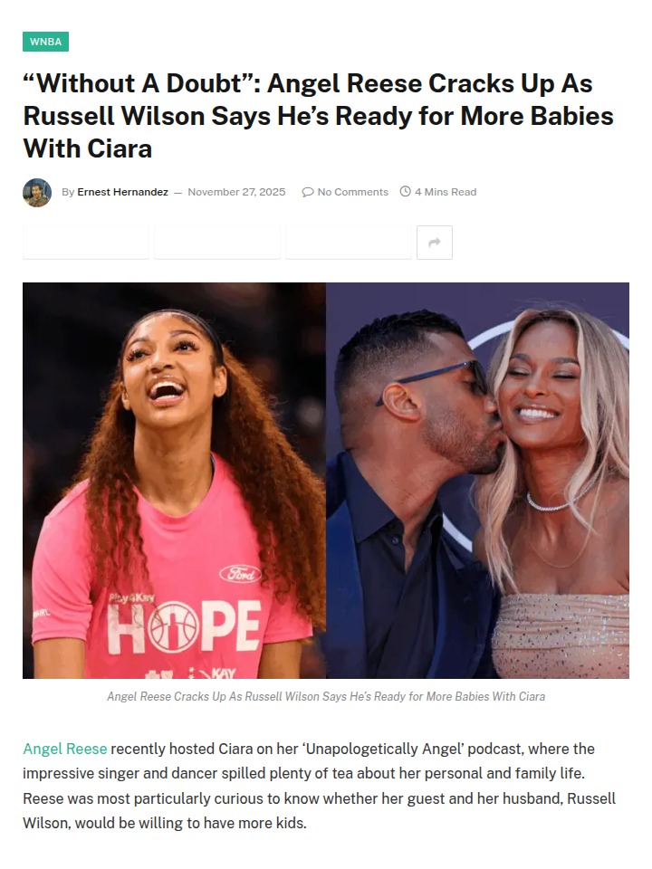 Angel Reese & Ciara Spill Family Tea 🍵