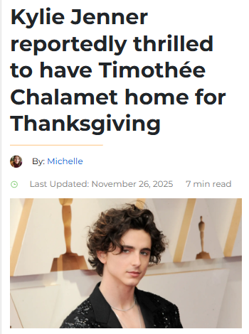 Kylie Jenner & Timothée Chalamet’s cozy LA Thanksgiving