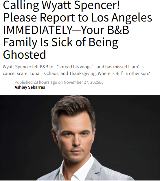 Why Wyatt Spencer’s absence stings on B&B