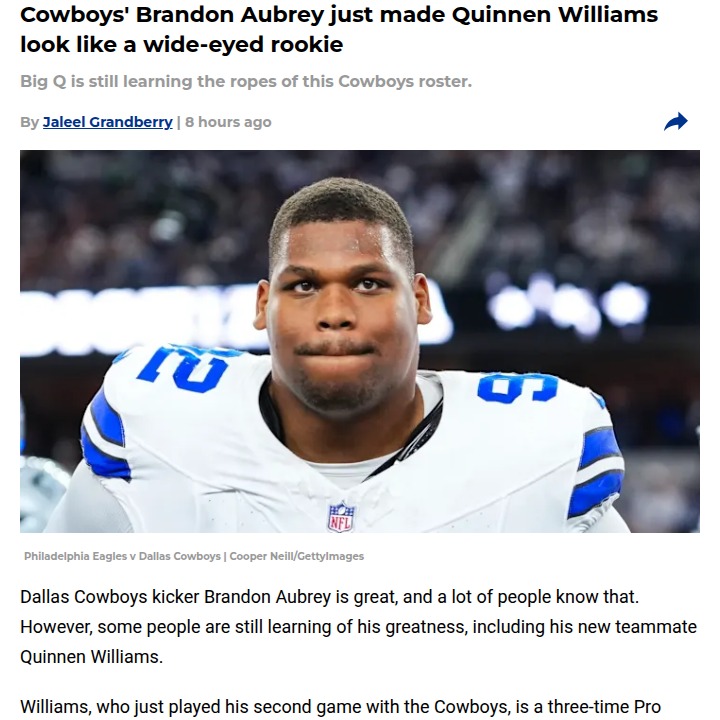 Cowboys’ Aubrey stuns teammates with his range