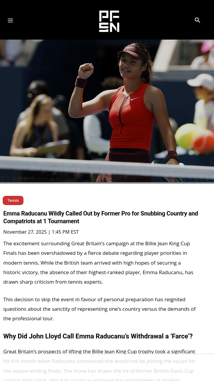 Raducanu’s Billie Jean King Cup Snub: Fair or Foul?