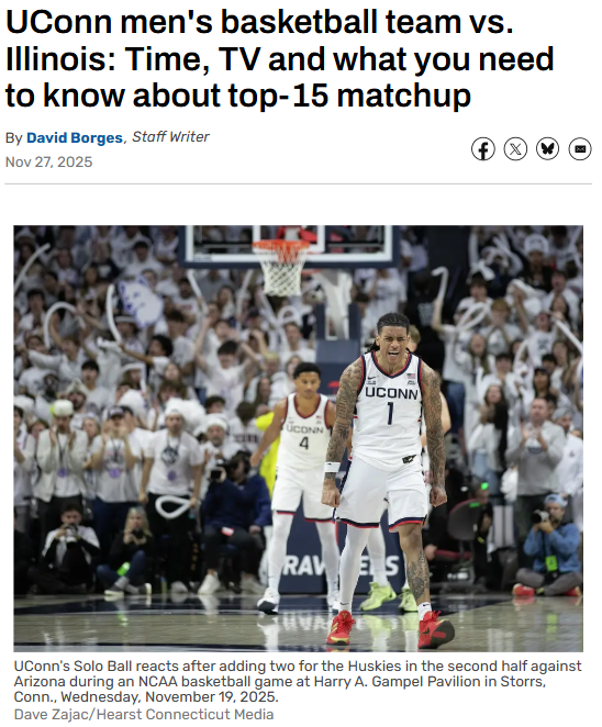 UConn vs Illinois: Clash of top scorers at MSG