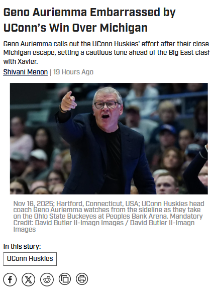 UConn’s undefeated streak hides a big problem