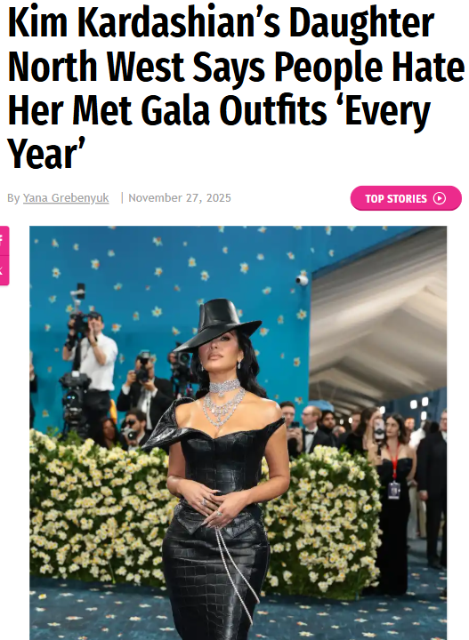 North West Shades Kim’s Met Gala Looks 😂