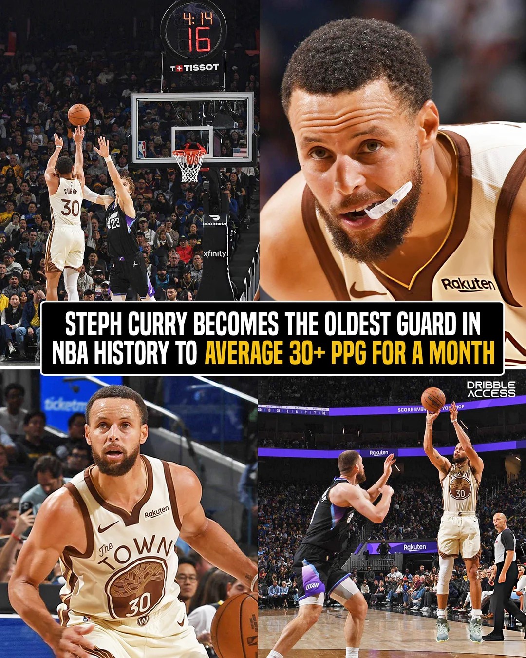 Steph Curry becomes the oldest guard ever to average 30+ PPG in a month