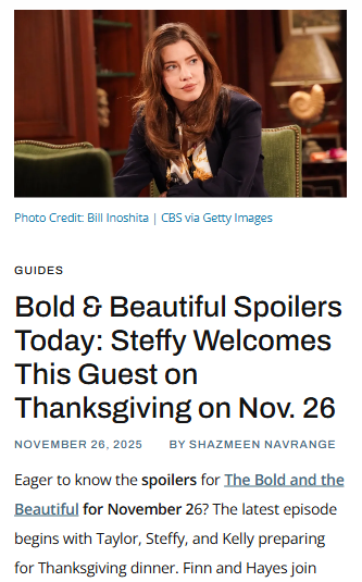 Steffy’s Thanksgiving Twist! 🦃