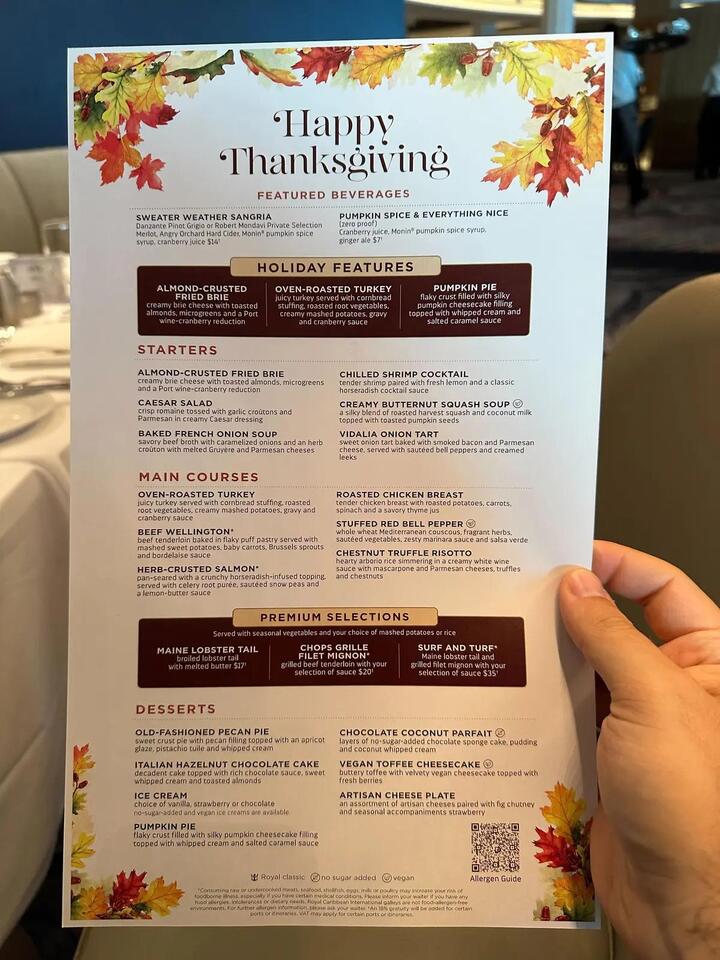 Thanksgiving on Royal Caribbean’s Star of the Seas