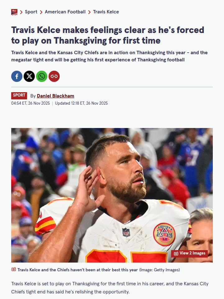 Travis Kelce’s Thanksgiving debut: Chiefs vs Cowboys