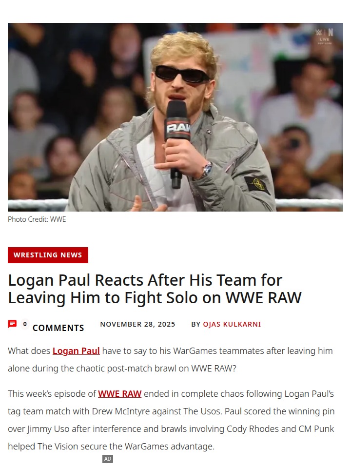 Logan Paul Left Solo in RAW Chaos
