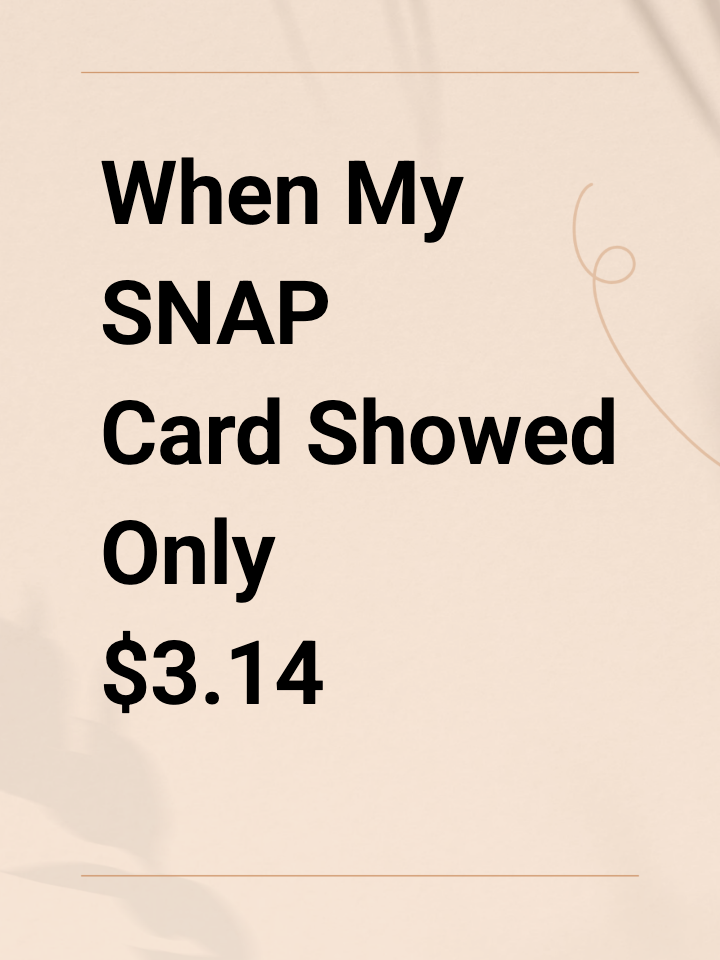When My SNAP Card Showed Only $3.14