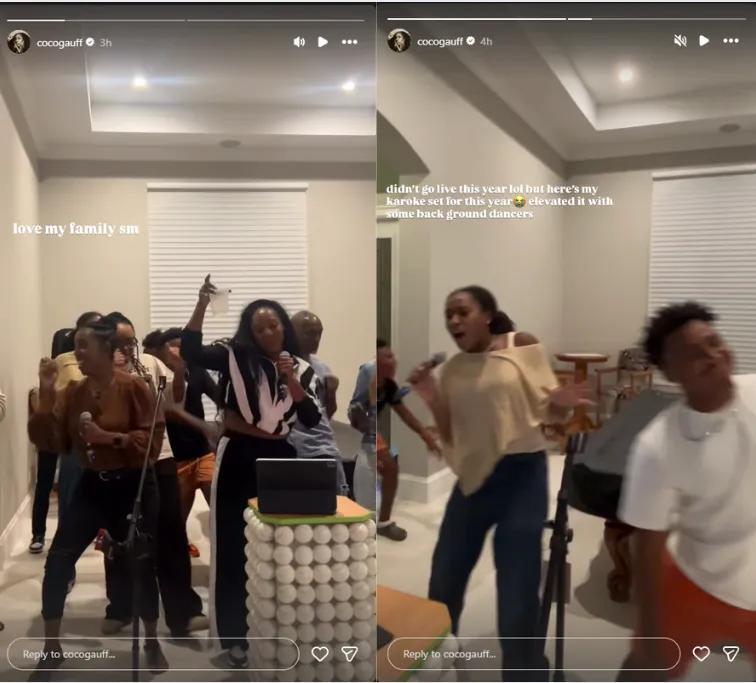 Coco Gauff’s Thanksgiving turns into a family dance party