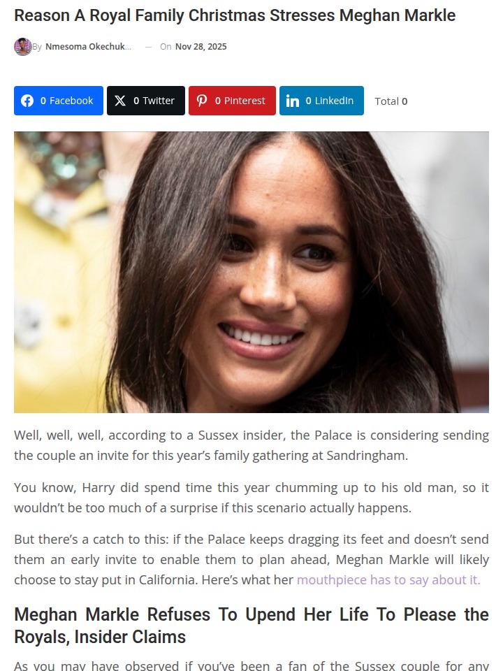 Meghan Markle’s Christmas Dilemma 🎄