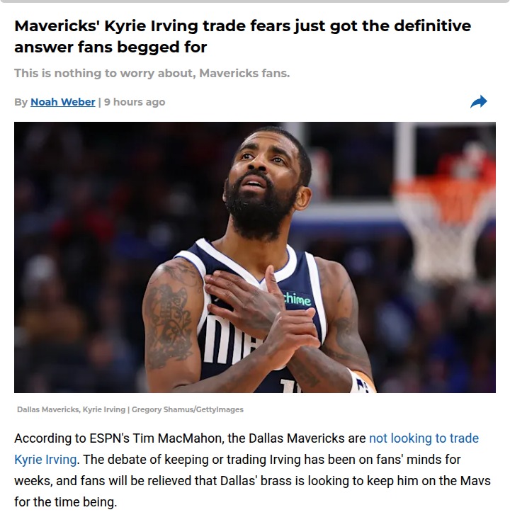 Kyrie Irving staying put in Dallas—for now