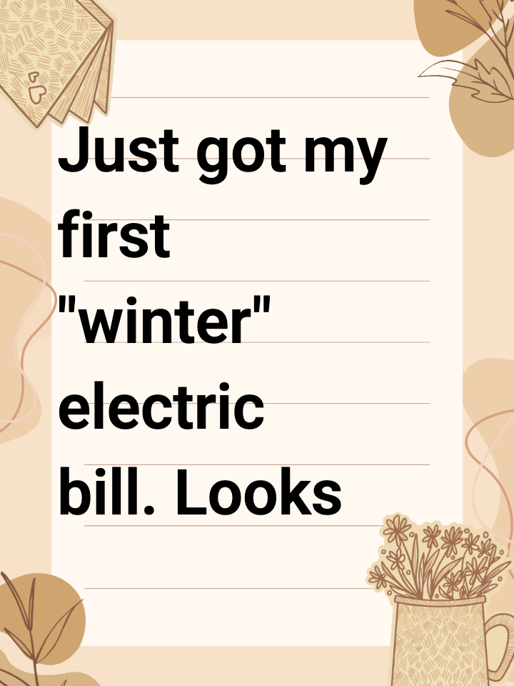 Just got my first "winter" electric bill. Looks like Santa is on a budget this year. 🥶