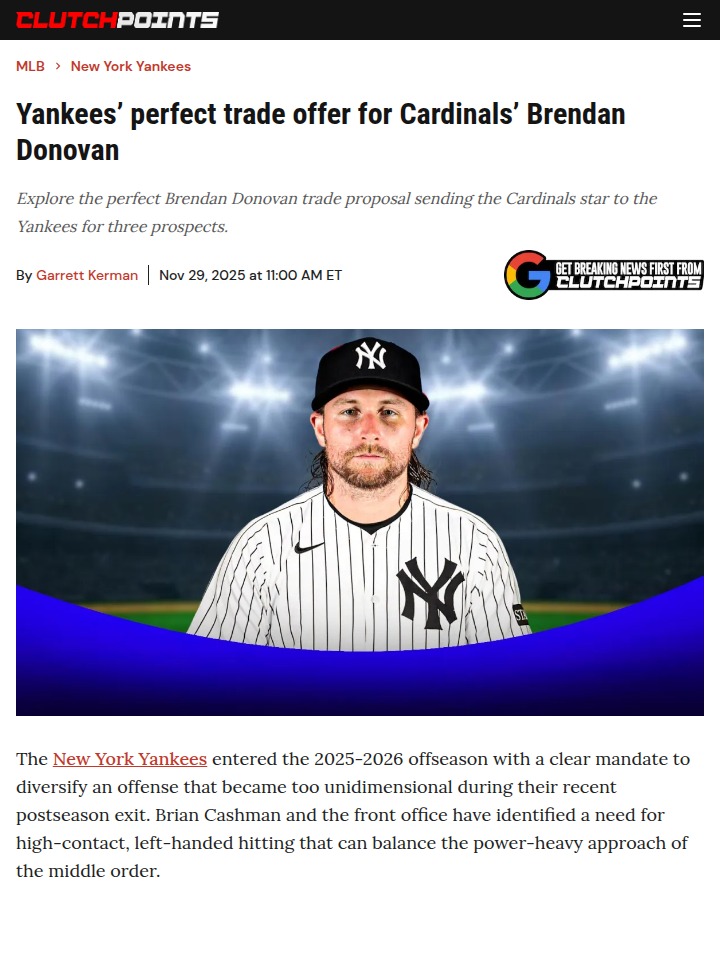 Yankees Eye Donovan: Bronx Bombers’ Next Big Move?