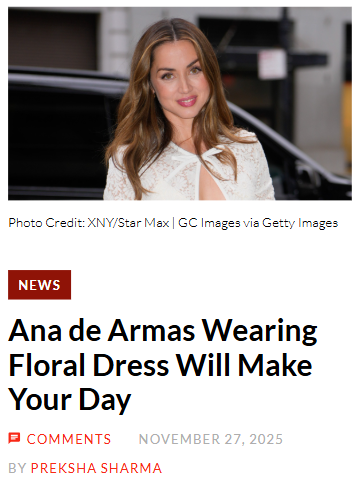 Ana de Armas’ Effortless Thanksgiving Vibes