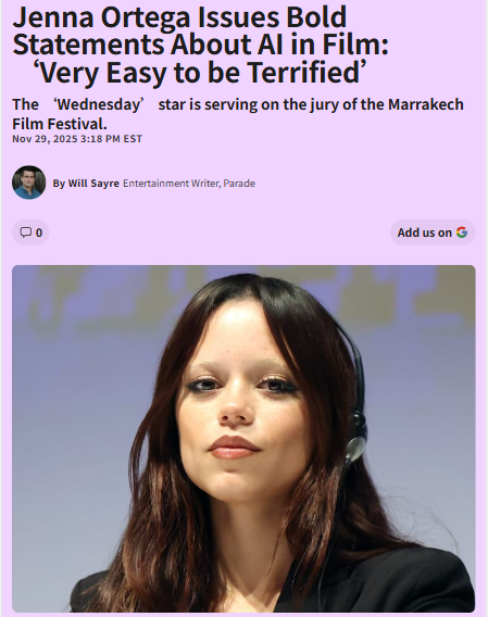 Jenna Ortega vs AI: Wednesday Star's Hot Take 🤖