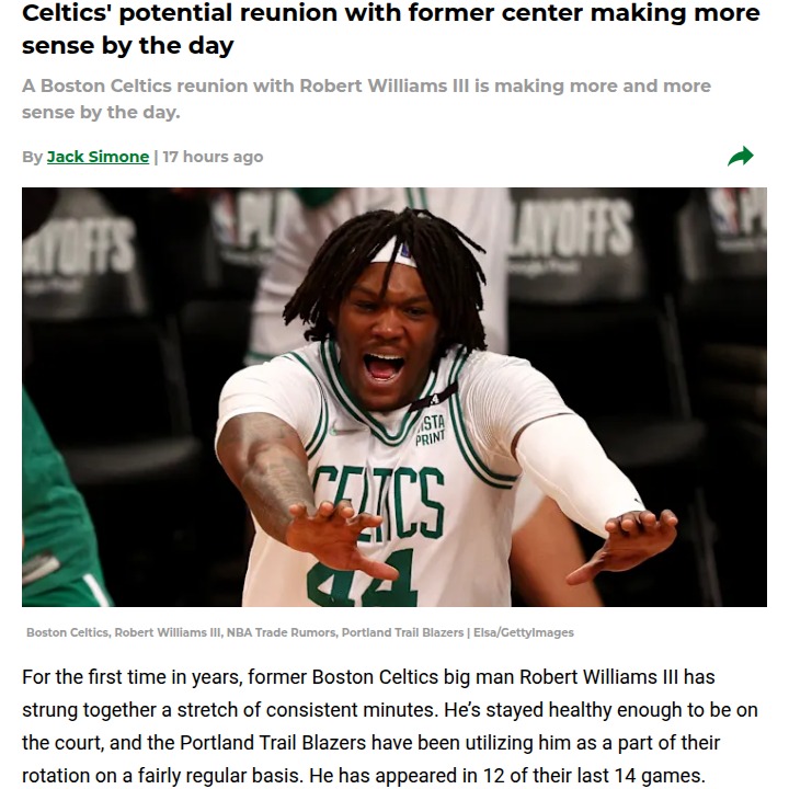 Time Lord Reunion? Celtics Eye Williams III