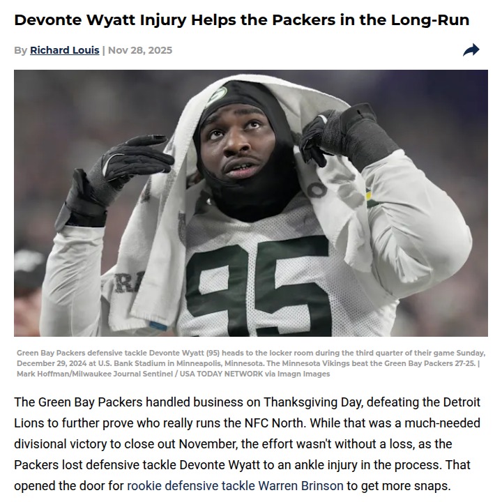Wyatt’s Injury: Packers’ Secret Weapon?