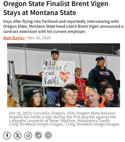 Montana State keeps Brent Vigen for championship run