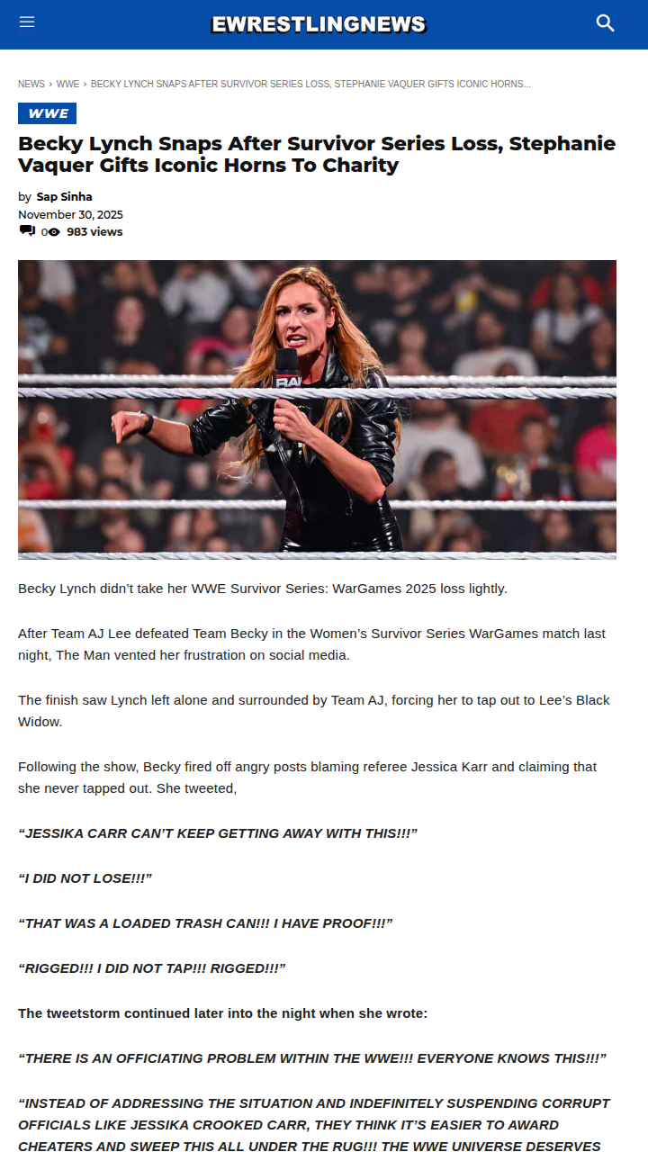 Survivor Series 2025: The Man Calls Foul!