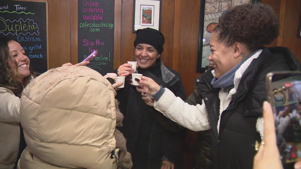 Snowy day, warm vibes on Paseo Boricua