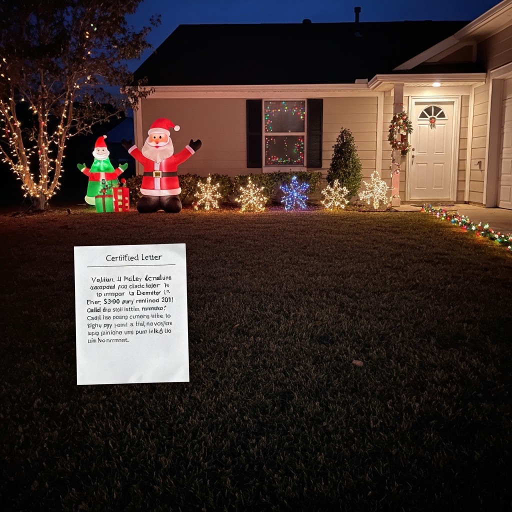 My HOA is trying to charge me $500/day for "Unauthorized Holiday Cheer.