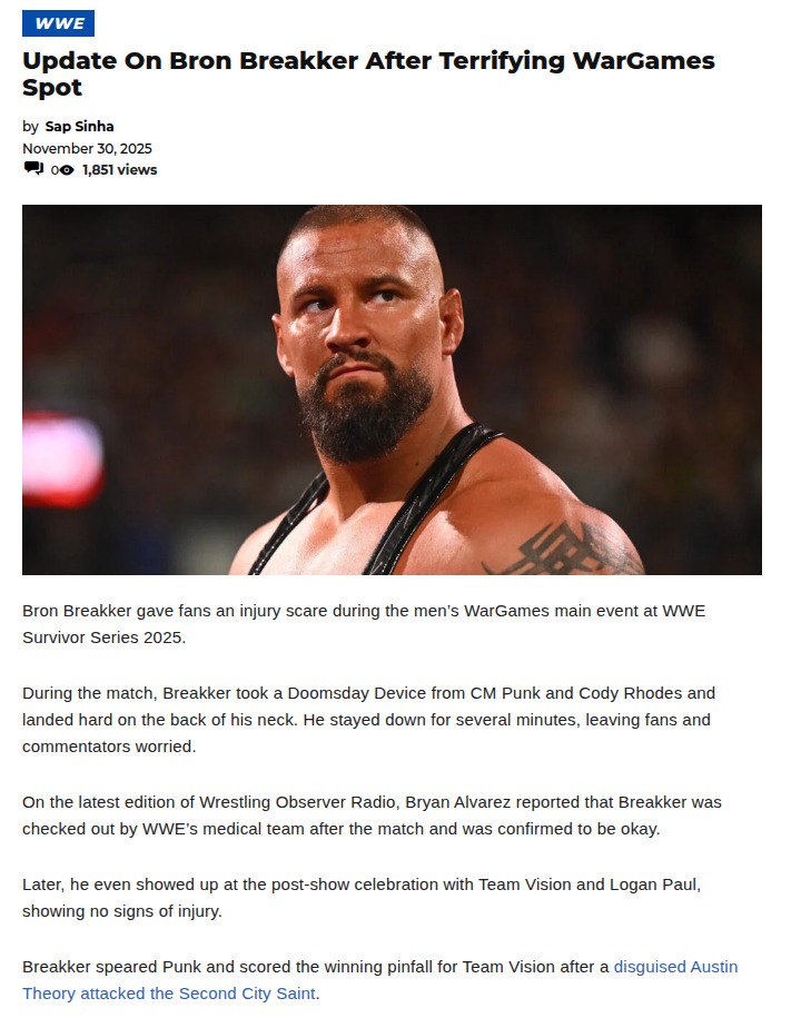 Breakker’s WarGames Scare: What Really Happened?