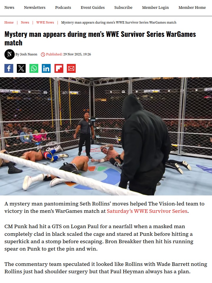 Who Was the Masked Man at Survivor Series?