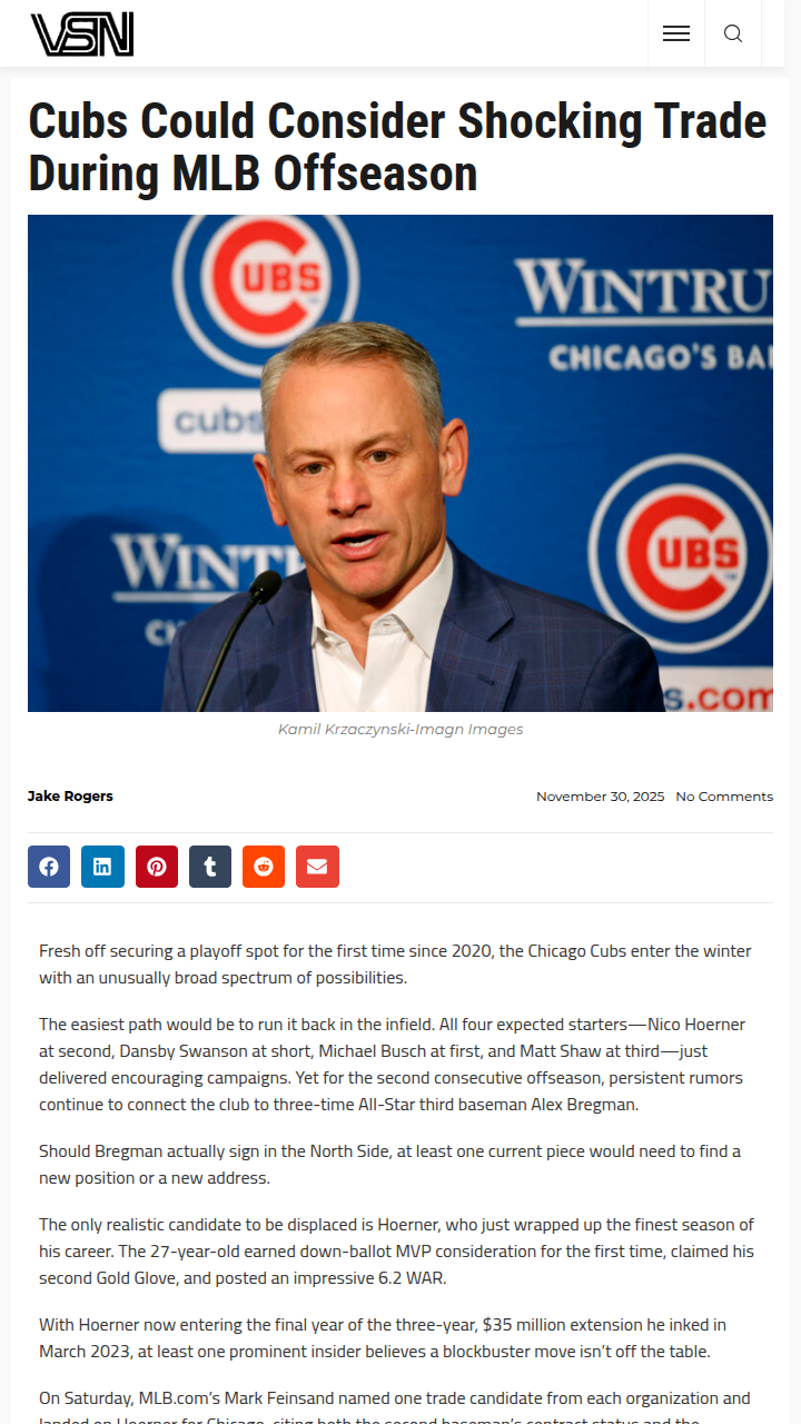 Cubs eye bold shakeup with Hoerner trade rumors