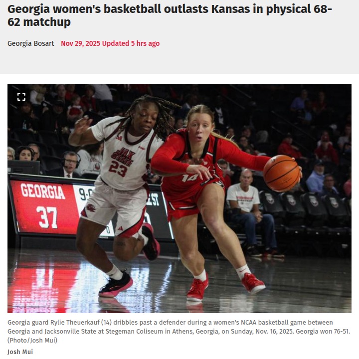 Georgia women’s basketball stuns Kansas in thriller