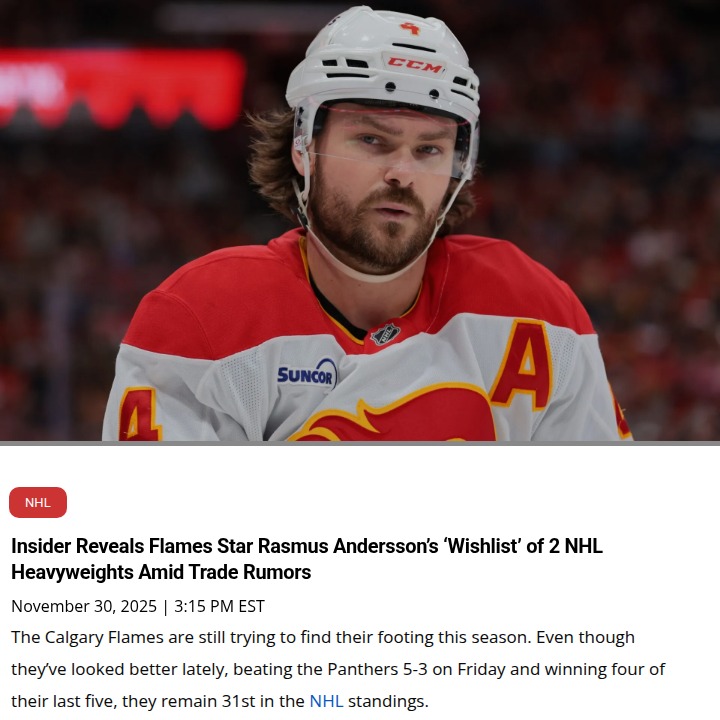 Flames’ Moose Eyes Vegas or Dallas Move?