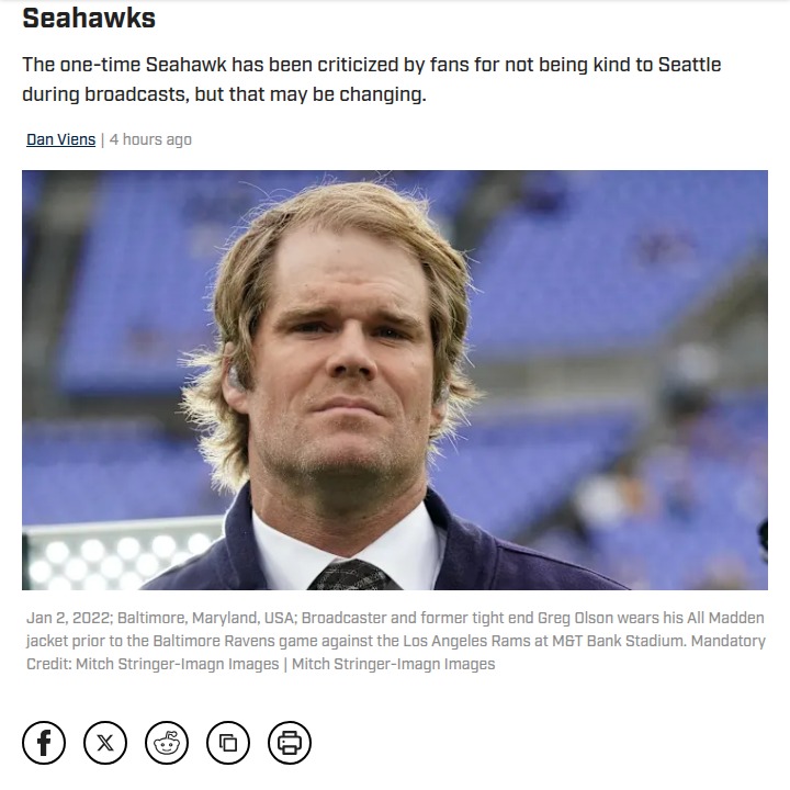 Olsen: Seahawks Are NFC’s Top Dogs Now?