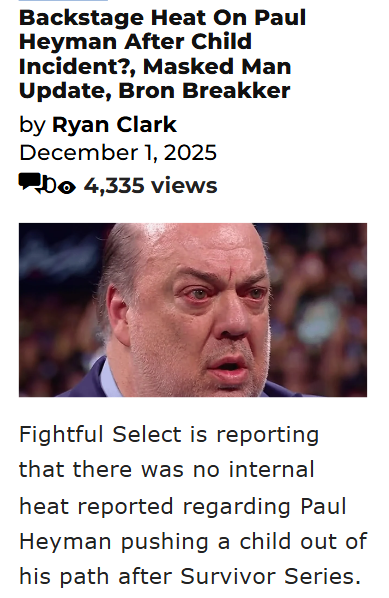 Paul Heyman Child Incident: Backstage Buzz 👀
