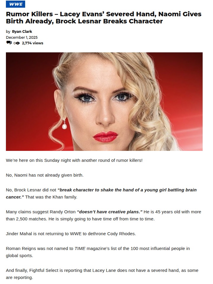 Lesnar Rumor Busted: No Character Break!