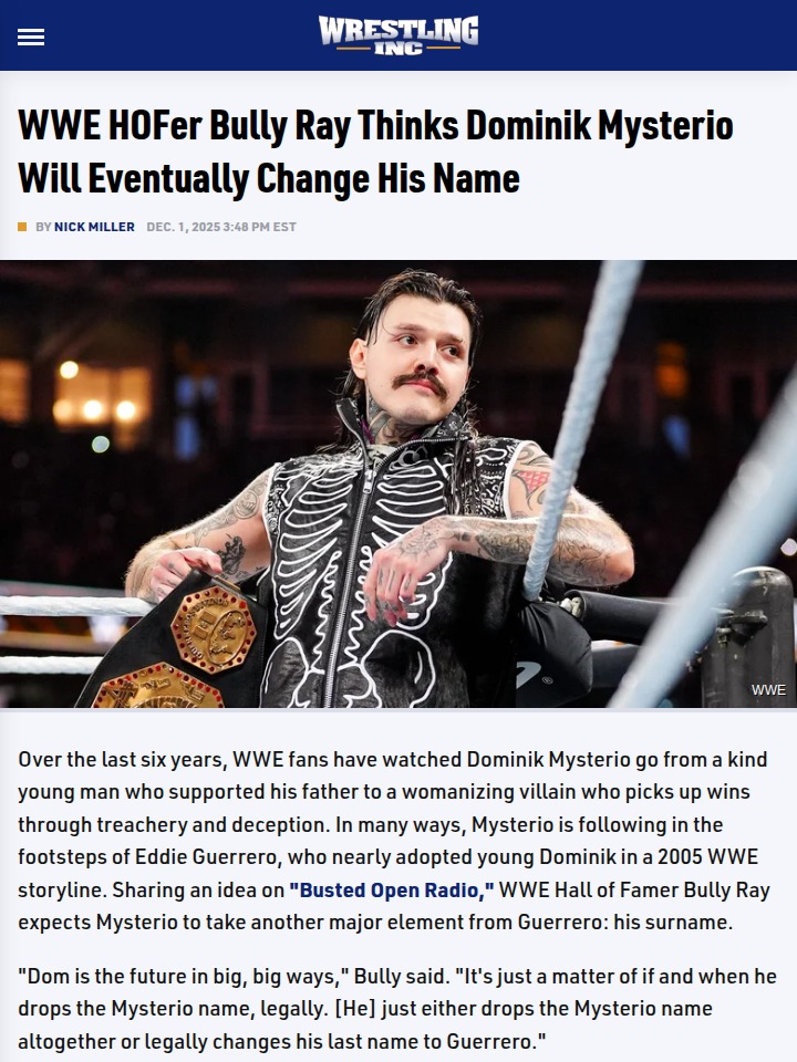 Will Dominik Mysterio Become Guerrero 2.0?