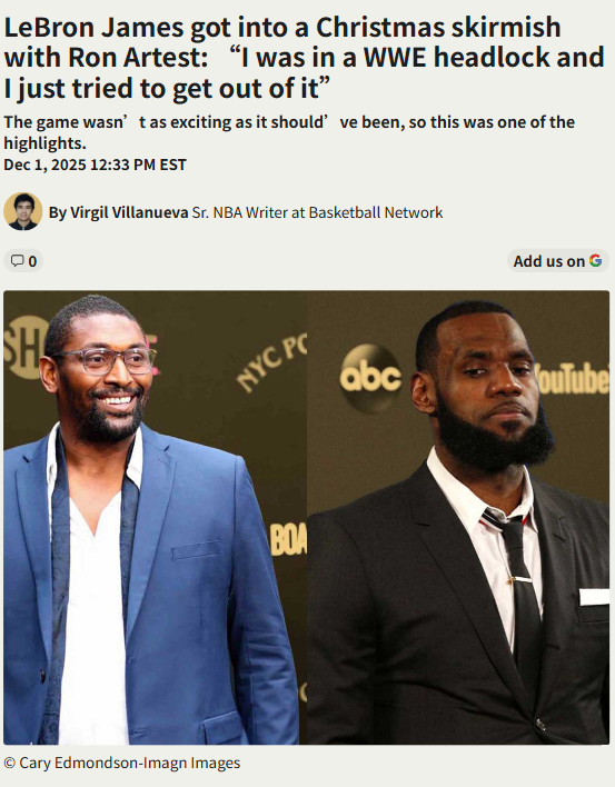 LeBron vs Artest: WWE Moment on Christmas