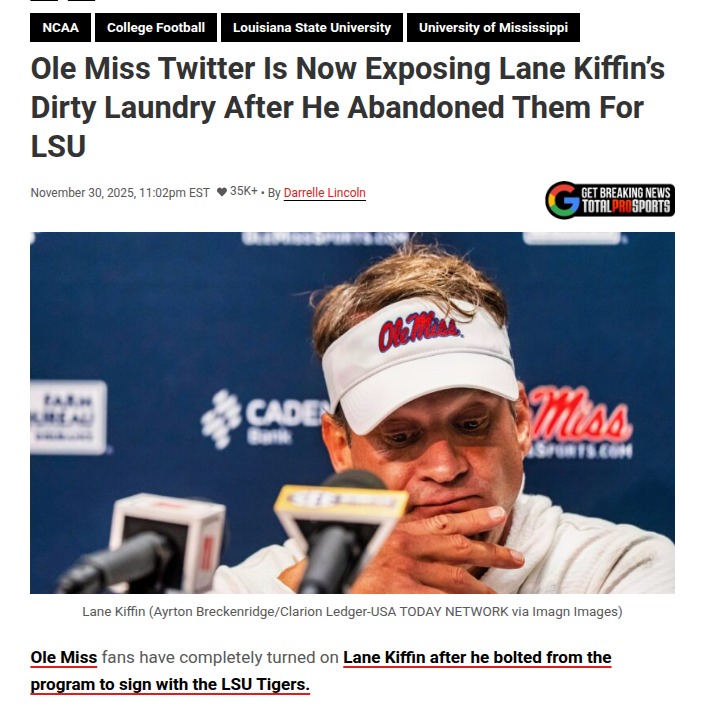 Lane Kiffin drama shakes up Ole Miss Twitter