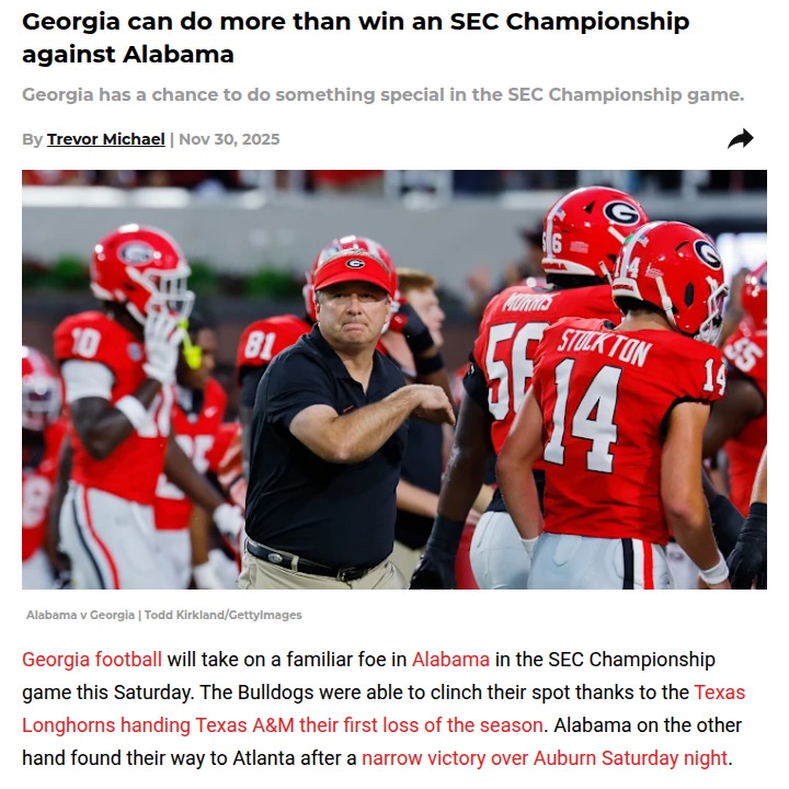 Georgia can knock Alabama out of the Playoff