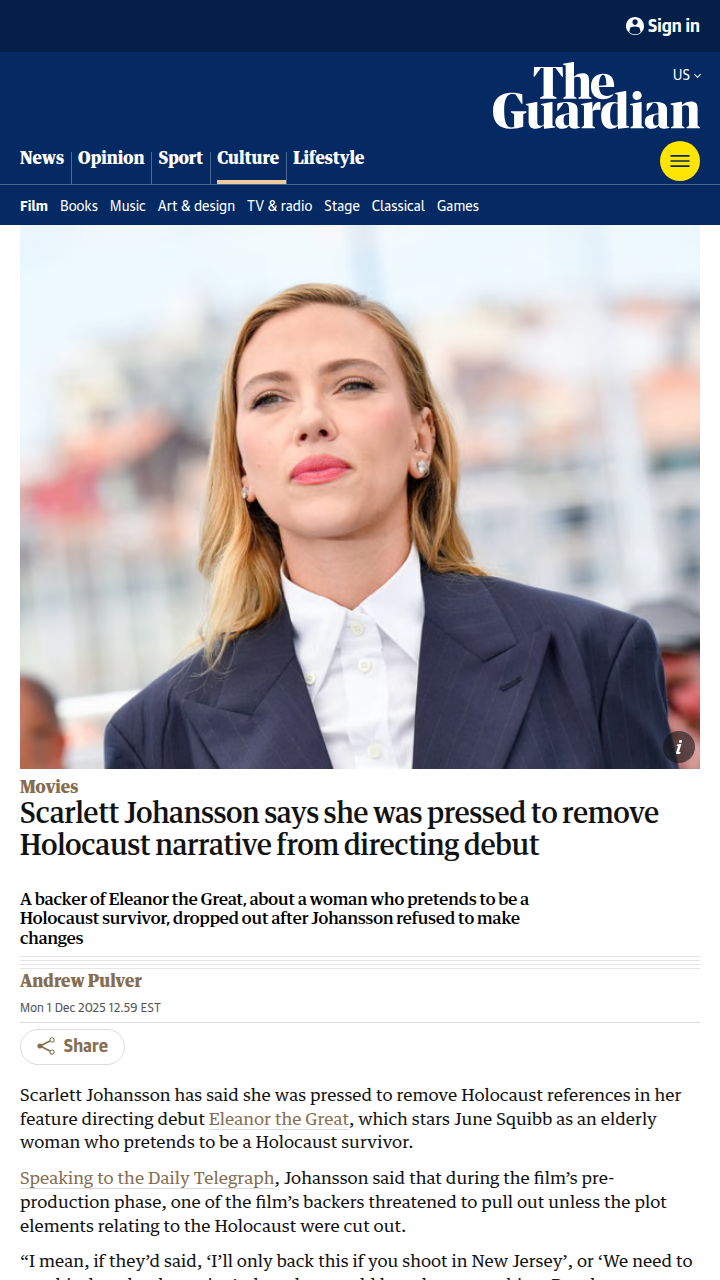 Scarlett Johansson’s Bold Move 🎬