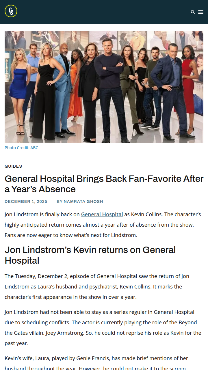 Jon Lindstrom’s GH Comeback Sparks Theories 👀