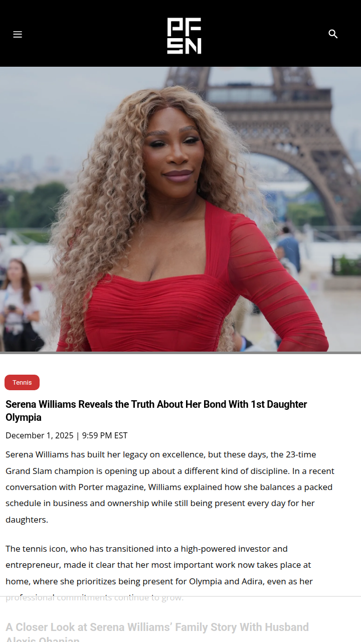 Serena Gets Real About Life With Olympia