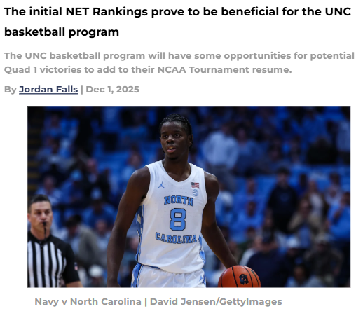 UNC’s NET boost: What it means for March