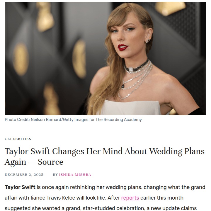 Taylor Swift’s Wedding Plans Flip Again! 💍