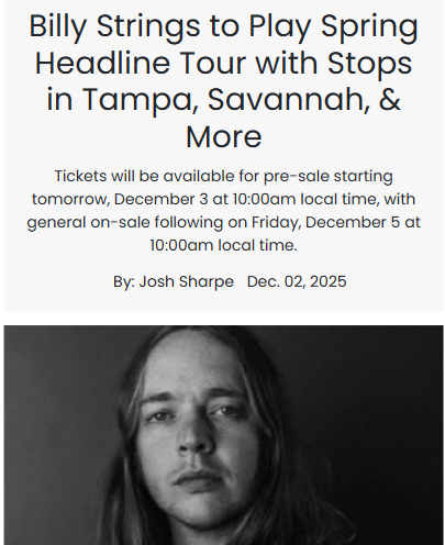 Billy Strings Tour Drama! 🎸