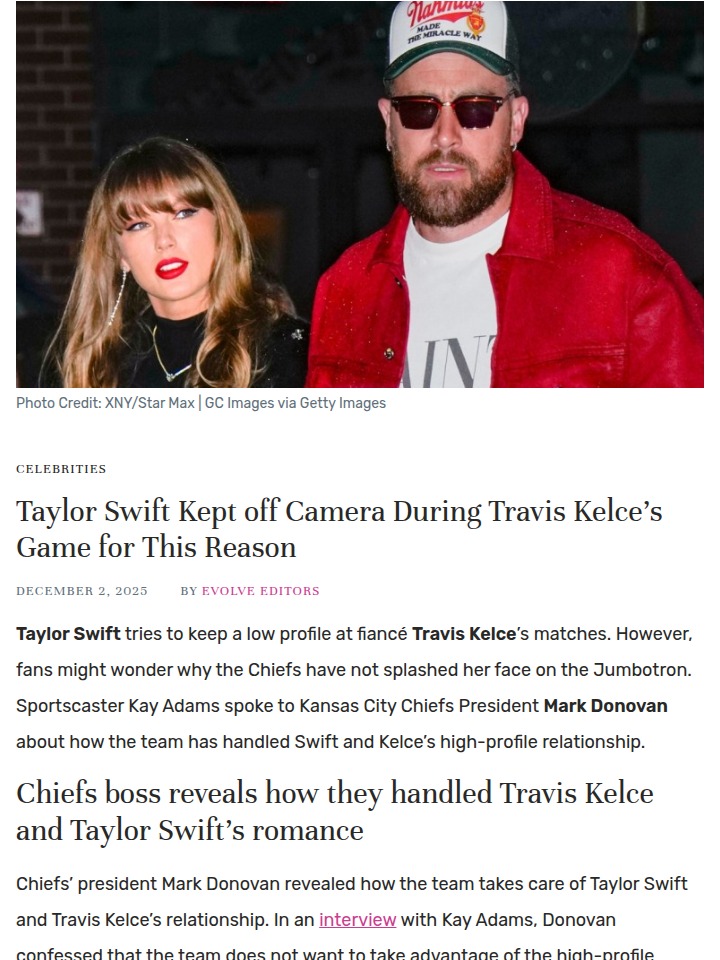 Why Chiefs Won't Show Taylor Swift 👀