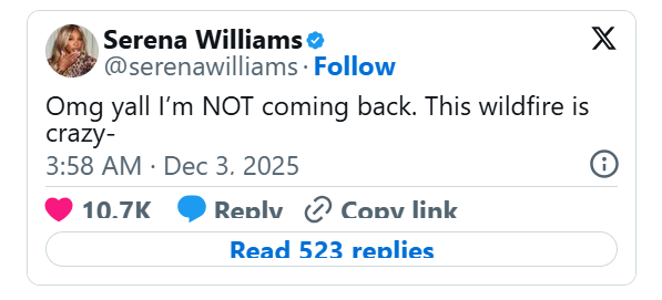 Serena Shuts Down Comeback Buzz